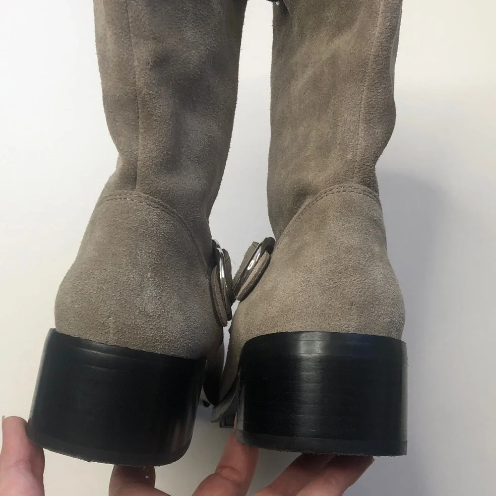 Vince Camuto Tan Suede mid calf Wilan boots